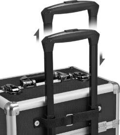 XXL PRO Visagie Beauty Case Koffer Trolley - Nagelkoffer Op Wielen Voor Makeup Of Cosmetica - Grote Uitklapbare Opbergsysteem Nagel Styliste Kapster - Zwart -Cosmeticawinkel 1075x1200 6