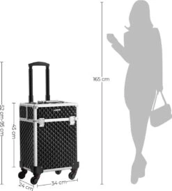 Cosmetische Koffer, Trolley, Make-up Case Met Handvat, 4 Universele Wielen, 4 Uitschuifbare Dienbladen, Make-up Tas, Voor Reizen, Zwart 17 Cosmetische Koffer, Trolley, Make-up Case Met Handvat, 4 Universele Wielen, 4 Uitschuifbare Dienbladen, Make-up Tas, Voor Reizen, Zwart -Cosmeticawinkel 1077x1200 2