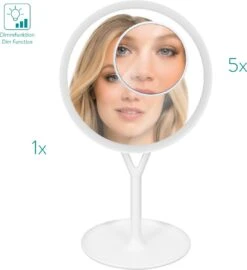 Navaris Make-up Spiegel Met Verlichting - Inclusief Kleinere Handspiegel Met 5x Vergroting - LED-verlichting Met Dim-functie - Wit 14 Navaris Make-up Spiegel Met Verlichting - Inclusief Kleinere Handspiegel Met 5x Vergroting - LED-verlichting Met Dim-functie - Wit -Cosmeticawinkel 1099x1200 1