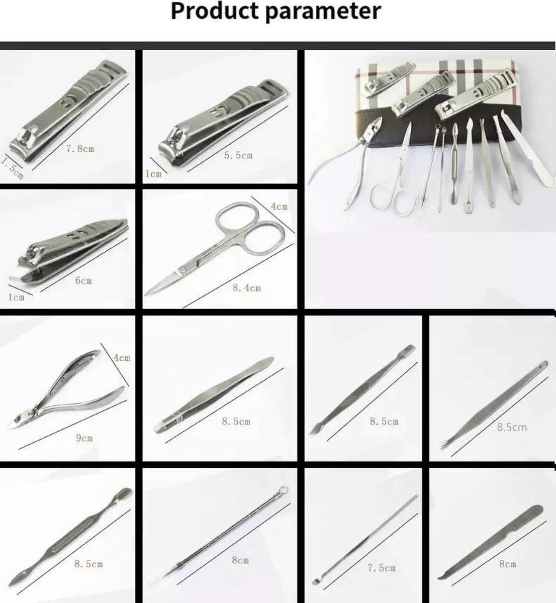 12-delige Luxe Manicureset Ncl Etui Nagelset - Nagelverzorging Set - Reisset - Manicure Set & Pedicur -Nagelverzorging Set 4 12-delige Luxe Manicureset Ncl Etui Nagelset - Nagelverzorging Set - Reisset - Manicure Set & Pedicur -Nagelverzorging Set - Afbeelding 2