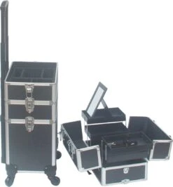 VDD Aluminium Visagie Kappers Koffer Trolley - Make-up Schmink Nagel Koffer Trolley - Zwart 10 VDD Aluminium Visagie Kappers Koffer Trolley - Make-up Schmink Nagel Koffer Trolley - Zwart -Cosmeticawinkel 1112x1200 5