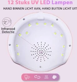Merkloos Nagel UV Lamp Gelnagels - LED Lamp - Gellak - Nagellak Droger - Nagellak - 36W - Roze -Cosmeticawinkel 1122x1200