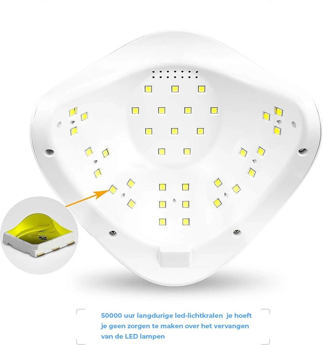 Adge - 54W LED Nageldroger Voor Gelnagels - Geschikt Voor ALLE Nagel Gellak - 36 LEDs - Met Timer 8 Adge - 54W LED Nageldroger Voor Gelnagels - Geschikt Voor ALLE Nagel Gellak - 36 LEDs - Met Timer - Afbeelding 6