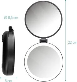 Navaris 1x/5x Vergrotende Make-up Spiegel - Compacte Opvouwbare Kap- En Reisspiegel - Led-verlichte Dubbelzijdige Make-upspiegel - Zwart 14 Navaris 1x/5x Vergrotende Make-up Spiegel - Compacte Opvouwbare Kap- En Reisspiegel - Led-verlichte Dubbelzijdige Make-upspiegel - Zwart -Cosmeticawinkel 1128x1200 6