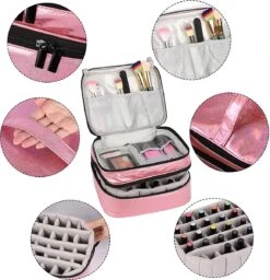 YONO Nagellak Tas - Nagelkoffer Beautycase - Cosmetica Koffer - Manicure Organizer - Roze -Cosmeticawinkel 1160x1200 15