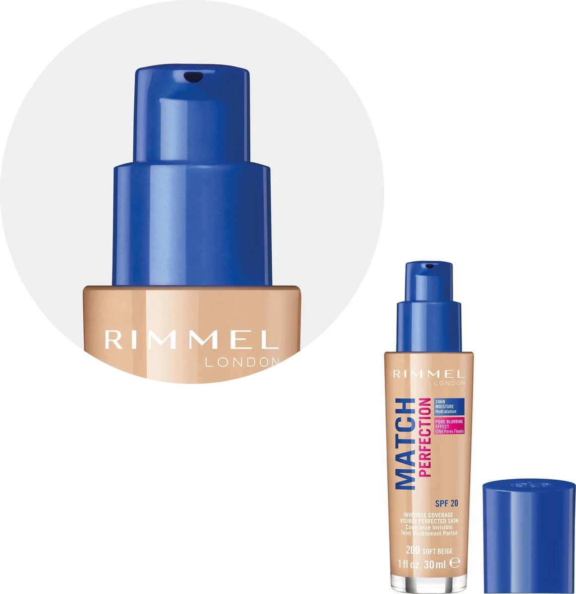 Rimmel London Match Perfection Foundation - 200 Soft Beige - Beige 18 Rimmel London Match Perfection Foundation - 200 Soft Beige - Beige - Afbeelding 16