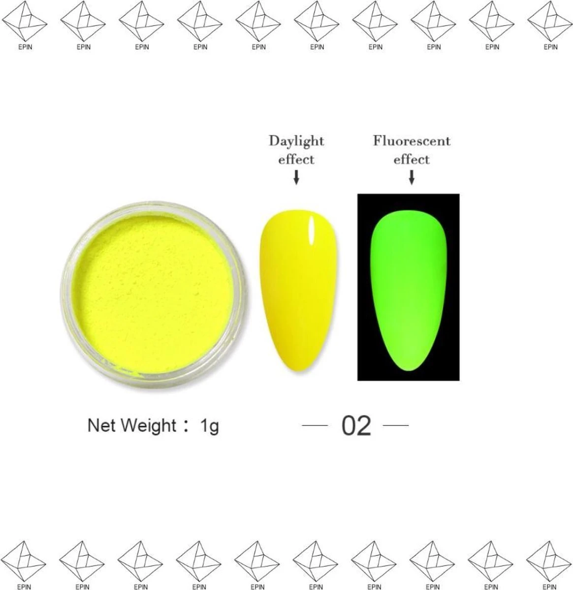 Merkloos EPIN | Nagel Dip Poeder | Mirror Powder | Nagel Decoratie | Spiegel Poeder | Nail Art | Overdag: Geel | Nacht: Groen 4 Merkloos EPIN | Nagel Dip Poeder | Mirror Powder | Nagel Decoratie | Spiegel Poeder | Nail Art | Overdag: Geel | Nacht: Groen - Afbeelding 2