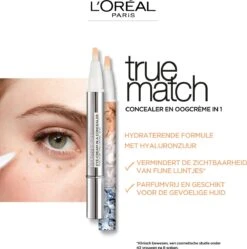 L’Oréal Paris - True Match Eye-Cream In A Concealer - 1-2R Rose Porcelain -Cosmeticawinkel 1189x1200