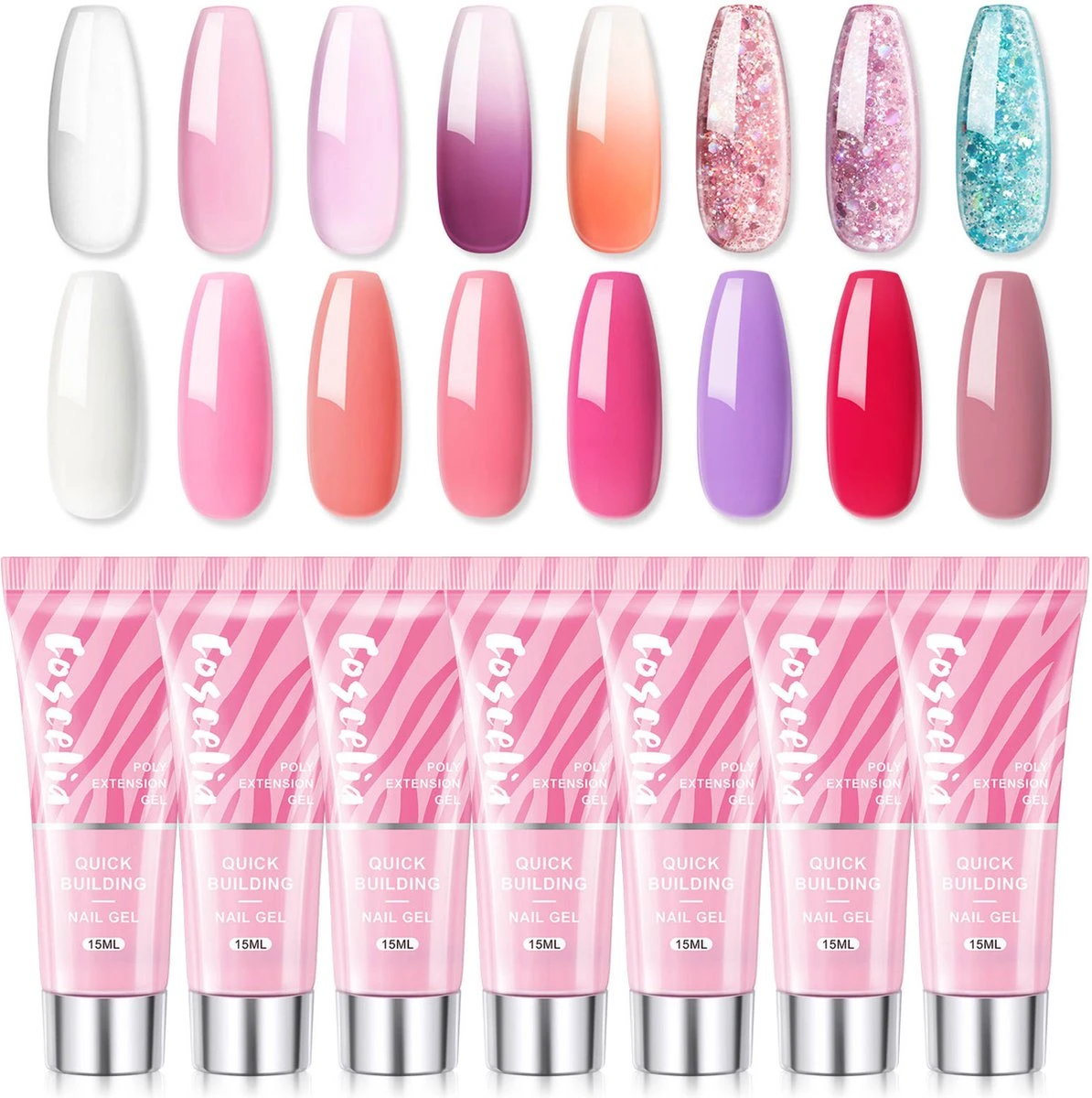 Polygel- 6 KLEUREN SET - 15 ML - Polygel Kit - Polygel Nagels - Polygel Kleuren 4 Polygel- 6 KLEUREN SET - 15 ML - Polygel Kit - Polygel Nagels - Polygel Kleuren - Afbeelding 2