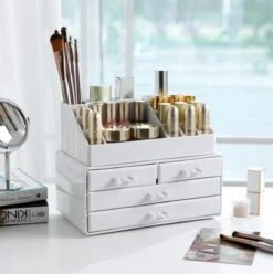 Nancy's Cutler Make-Up Organizer - Make-Up Opslag - 4 Lades - Open Vakken - Wit - Acryl - 24 X 13.5 X 18.5 Cm 10 Nancy's Cutler Make-Up Organizer - Make-Up Opslag - 4 Lades - Open Vakken - Wit - Acryl - 24 X 13.5 X 18.5 Cm -Cosmeticawinkel 1195x1200 16