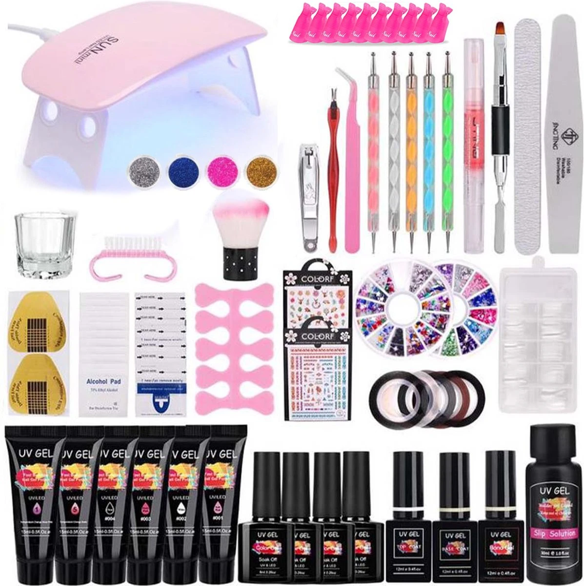 Gelnagels Set | Polygel Kit | Nepnagels | Gellak Set | Nail Art Pakket | 15Ml Kleuren Builder Gel | Crystal Gel | UV Gel | Manicure Set | Gel Nagellak Nagel Decoratie | 6W UV Lamp | Starterspakket | Nail Care | Nagelstad 3 Gelnagels Set | Polygel Kit | Nepnagels | Gellak Set | Nail Art Pakket | 15Ml Kleuren Builder Gel | Crystal Gel | UV Gel | Manicure Set | Gel Nagellak Nagel Decoratie | 6W UV Lamp | Starterspakket | Nail Care | Nagelstad