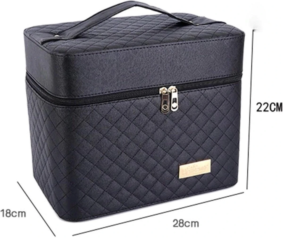 Confibel Make Up Koffer - Uitklapbaar - 5 Opbergbakken - Met Spiegel - Zwart 12 Confibel Make Up Koffer - Uitklapbaar - 5 Opbergbakken - Met Spiegel - Zwart - Afbeelding 10