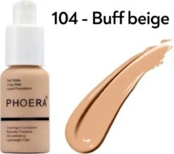 Buff Beige 104 - PHOERA FOUNDATION™ - Soft Matte Full Coverage Liquid Foundation