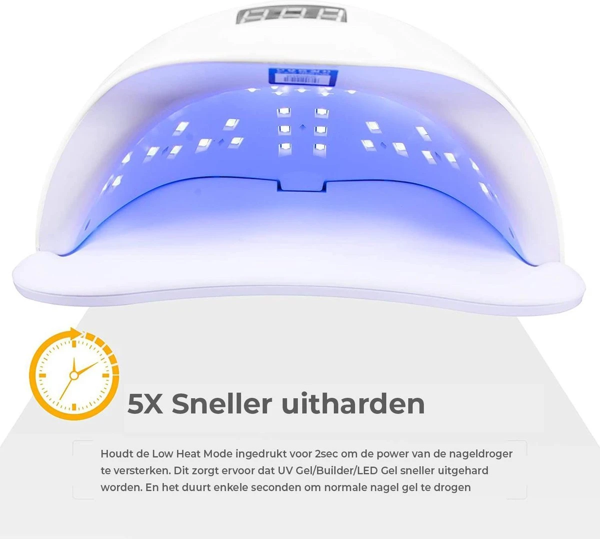 Adge - 54W LED Nageldroger Voor Gelnagels - Geschikt Voor ALLE Nagel Gellak - 36 LEDs - Met Timer 7 Adge - 54W LED Nageldroger Voor Gelnagels - Geschikt Voor ALLE Nagel Gellak - 36 LEDs - Met Timer - Afbeelding 5