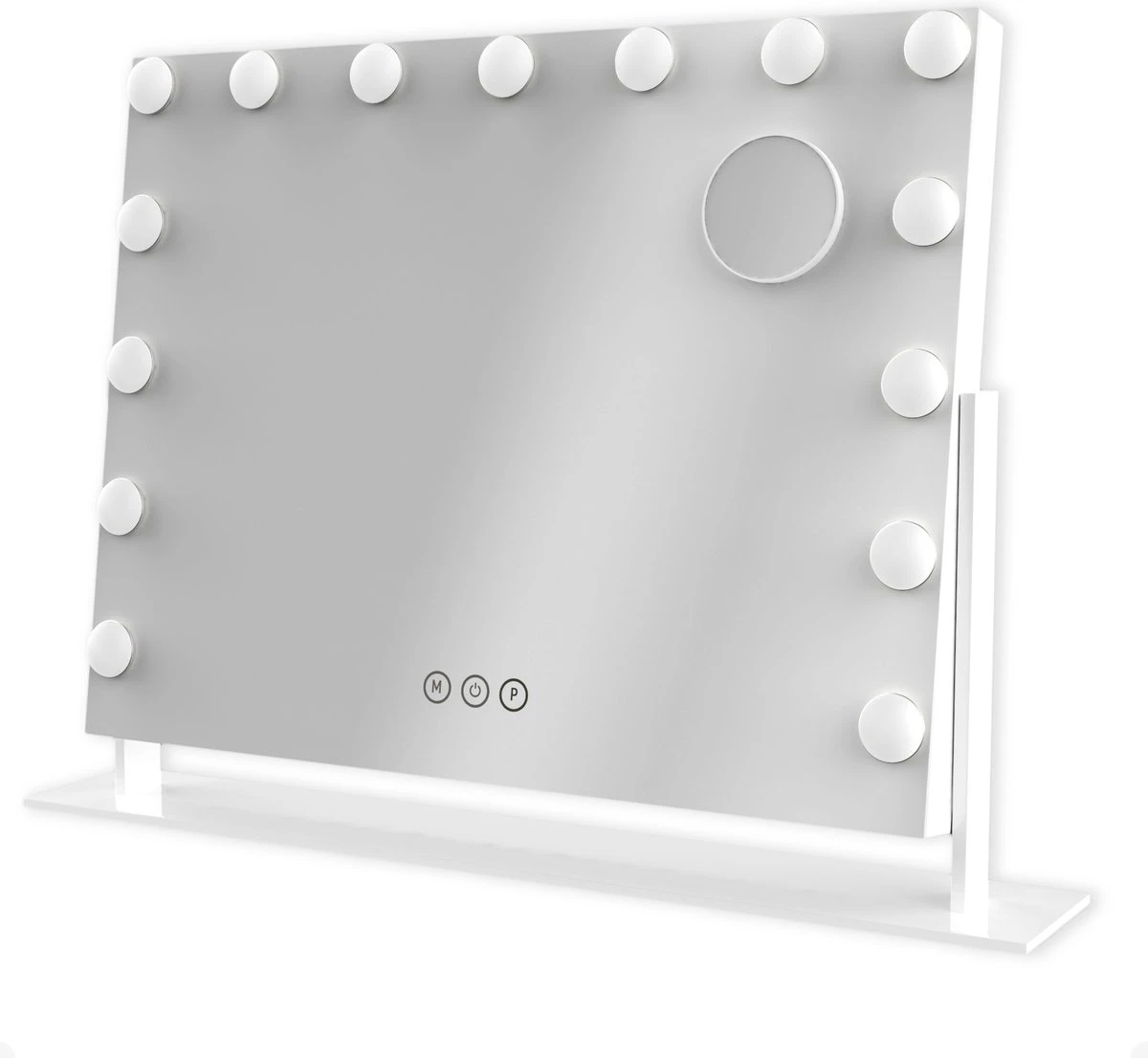 Novalie Hollywood Spiegel Met Verlichting - 65 Cm X 50 Cm - Make Up Spiegel Met Led Lampen – Visagie – Dimbaar / 3 Lichtstanden – Voor Hem / Haar Cadeau – 10x Vergroting – Met Tru-Daylight Verlichting – Wit 3 Novalie Hollywood Spiegel Met Verlichting - 65 Cm X 50 Cm - Make Up Spiegel Met Led Lampen – Visagie – Dimbaar / 3 Lichtstanden – Voor Hem / Haar Cadeau – 10x Vergroting – Met Tru-Daylight Verlichting – Wit