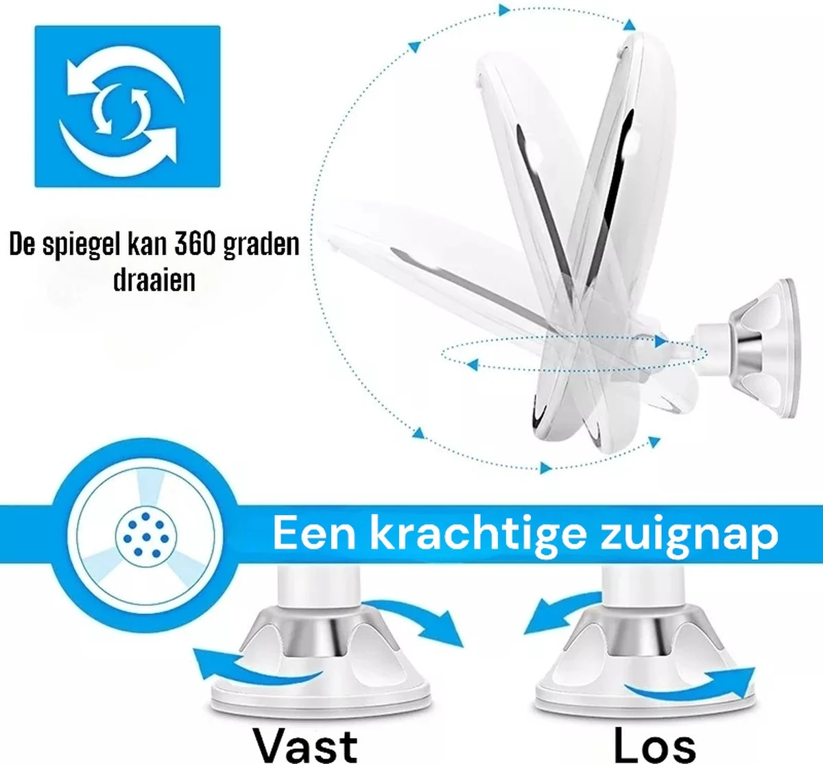 Merkloos Make-Up Spiegel - 5X Vergroting - LED Licht - Make Up Spiegel Met Verlichting - Vergrootspiegel Met Zuignap 5 Merkloos Make-Up Spiegel - 5X Vergroting - LED Licht - Make Up Spiegel Met Verlichting - Vergrootspiegel Met Zuignap - Afbeelding 3