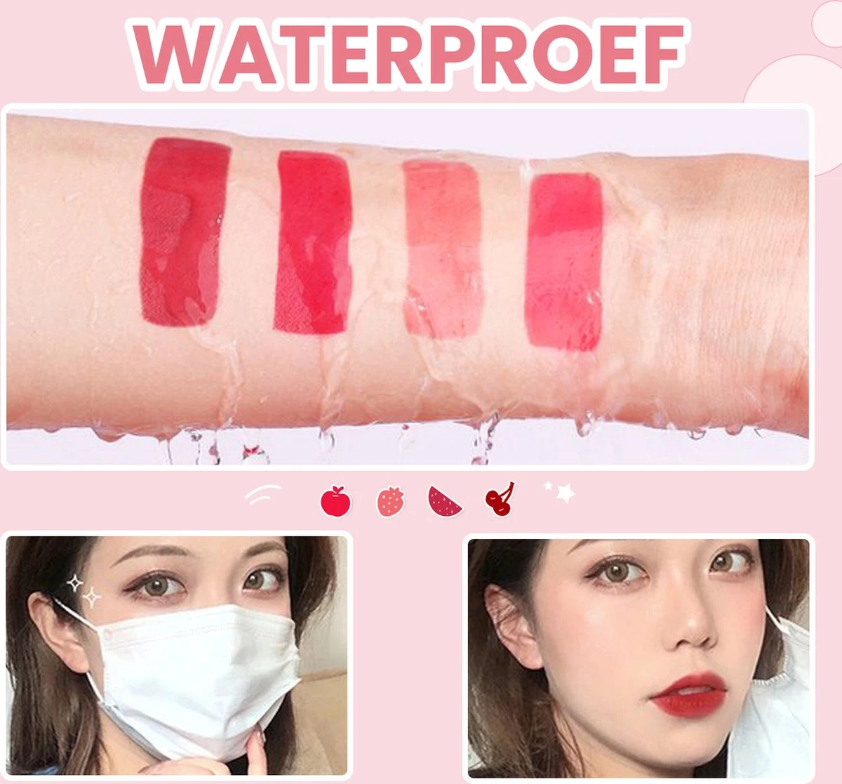 01 Appel - Lip Tint - Lip Stain - Lip Tattoo - Lip Tint Korean - Lip And Cheek Tint - Waterproof Lipstick - Waterproof Lip Tint - Watervaste Lip Tint Lippenstift 4 01 Appel - Lip Tint - Lip Stain - Lip Tattoo - Lip Tint Korean - Lip And Cheek Tint - Waterproof Lipstick - Waterproof Lip Tint - Watervaste Lip Tint Lippenstift - Afbeelding 2