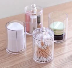 Without Lemon - Wattenstaafjes En Wattenschijfjes Houder - Dubbel Transparant Opberghouder - Opbergdoosje - Makeup Organizer - Open En Dichte Houder - Met Deksel - Stapelbaar -Cosmeticawinkel 1200x1123 3