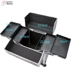 Kapper Koffer| Nagel | Visagist | Make-up | Cosmetica | Schminken | Trolley Stevig En Gemaakt Van Aluminium | 3 Delig | 8 Wielen | Bedekt Met Mooie Zilver Strips 10 Kapper Koffer| Nagel | Visagist | Make-up | Cosmetica | Schminken | Trolley Stevig En Gemaakt Van Aluminium | 3 Delig | 8 Wielen | Bedekt Met Mooie Zilver Strips -Cosmeticawinkel 1200x1124 3