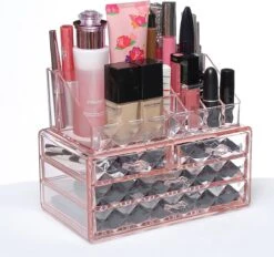 A&K 2in1 Make-up Organizer - 4 Lades Cosmetica Opbergdoos - Kaptafel - Roze -Cosmeticawinkel 1200x1125 13