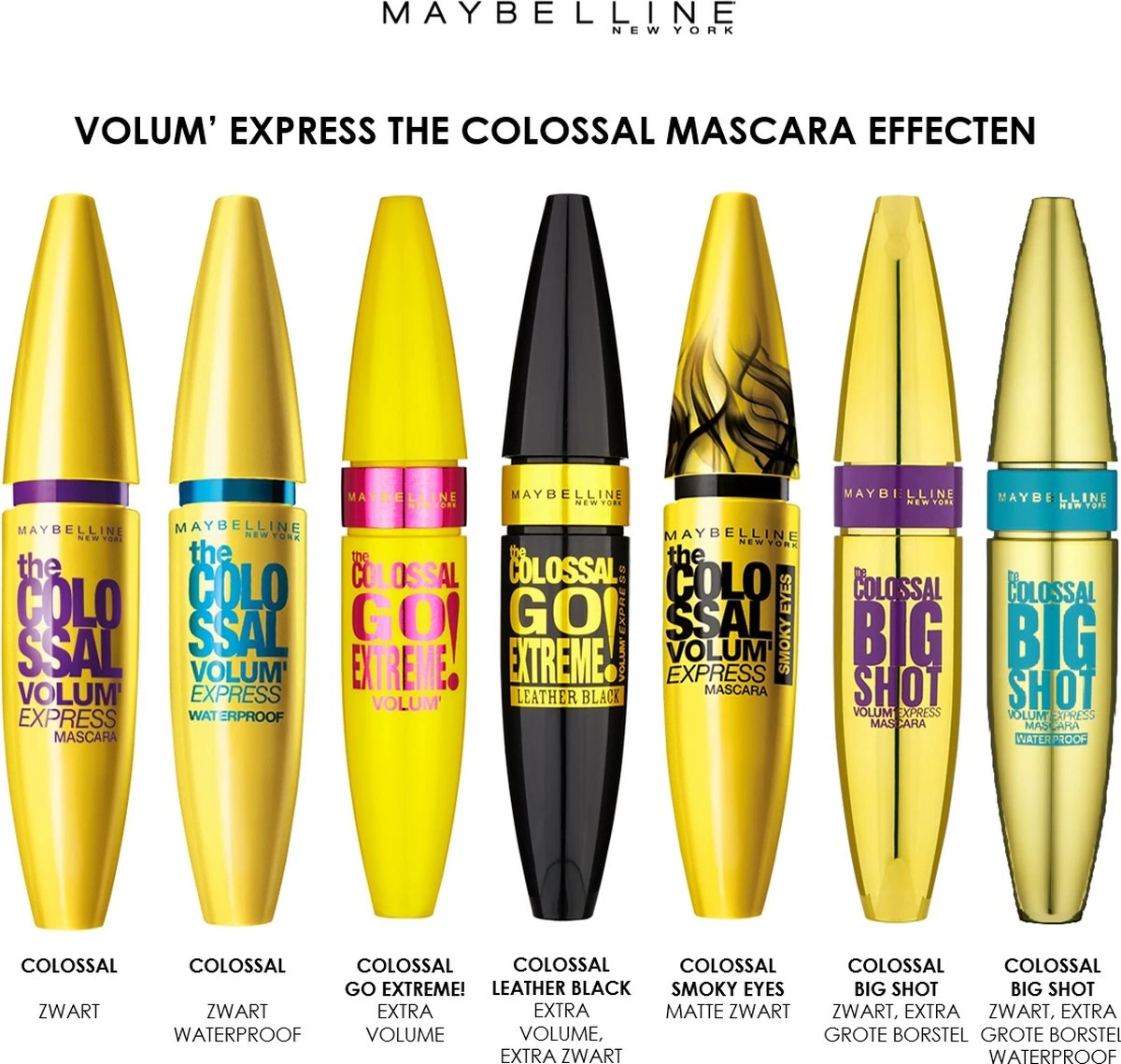 Maybelline Volum' Express Colossal - Waterproof Mascara 14 Maybelline Volum' Express Colossal - Waterproof Mascara - Afbeelding 12