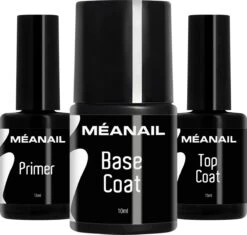 Méanail Gellak – Starterspakket - Primer 15ml - Base Coat 10ml - Top Coat 15ml - Voor Led Lamp - Gel Nagellak