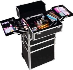 VDD Aluminium Visagie Kappers Koffer Trolley - Make-up Schmink Nagel Koffer Trolley - Zwart 11 VDD Aluminium Visagie Kappers Koffer Trolley - Make-up Schmink Nagel Koffer Trolley - Zwart -Cosmeticawinkel 1200x1157 3