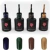 Merkloos #GLITTERSERIE - Influence Gellac - UV / LED Gellak - Gel Nagellak - Gel Lak - Valentijns Cadeau - Kado Voor Haar Vrouw - Valentijns Cadeau - Glitter / Blauw / Groen / Bruin / Rose Goud - Startersset - 4 X 10 Ml