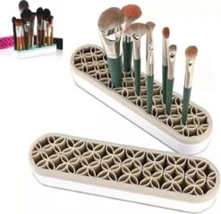Make Up Organizer - Grijs - Make Up Holder - Kwasten Organizer - Make Up Houder - Nagellak/Lipstick Organizer - Lippenstift Houder - Siliconen -Cosmeticawinkel 1200x1161 1