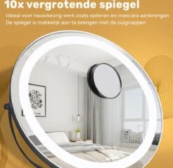 Great's® Make Up Spiegel Met LED Verlichting - ⌀ 40cm - Visagie Spiegel Rond - Extra Close Up Spiegeltje 10x - Zwart 15 Great's® Make Up Spiegel Met LED Verlichting - ⌀ 40cm - Visagie Spiegel Rond - Extra Close Up Spiegeltje 10x - Zwart -Cosmeticawinkel 1200x1162 1