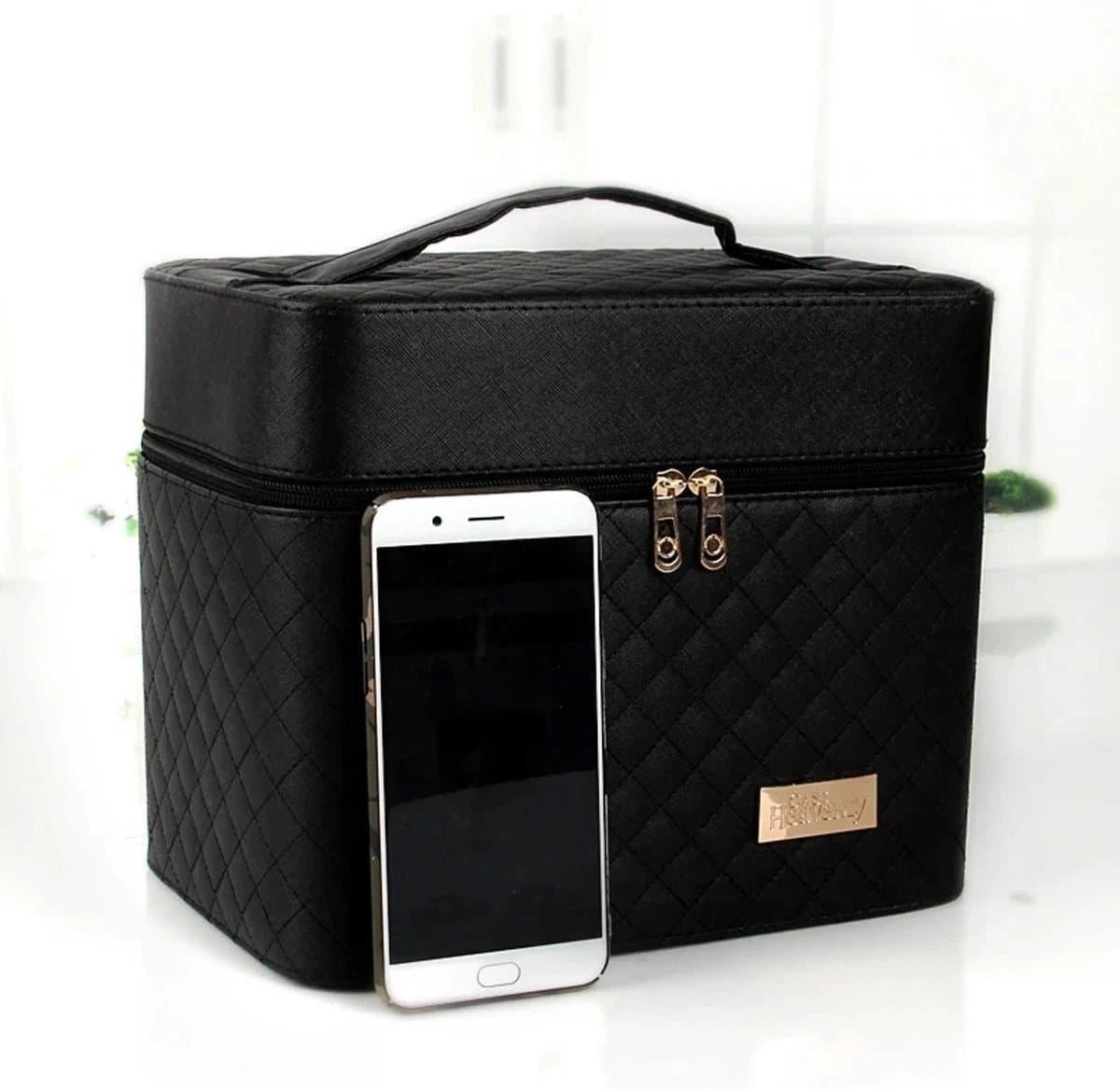 Confibel Make Up Koffer - Uitklapbaar - 5 Opbergbakken - Met Spiegel - Zwart 7 Confibel Make Up Koffer - Uitklapbaar - 5 Opbergbakken - Met Spiegel - Zwart - Afbeelding 5