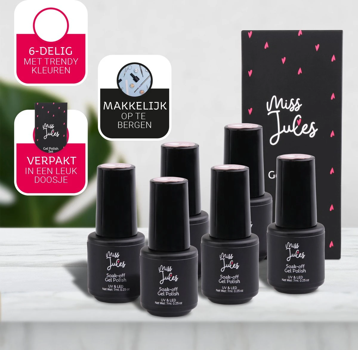 Miss Jules - 6-Delige Gellak Starterspakket - Nagellak - Kleur Paars, Lila & Glitter - Glanzend & Dekkend Resultaat 5 Miss Jules - 6-Delige Gellak Starterspakket - Nagellak - Kleur Paars, Lila & Glitter - Glanzend & Dekkend Resultaat - Afbeelding 3