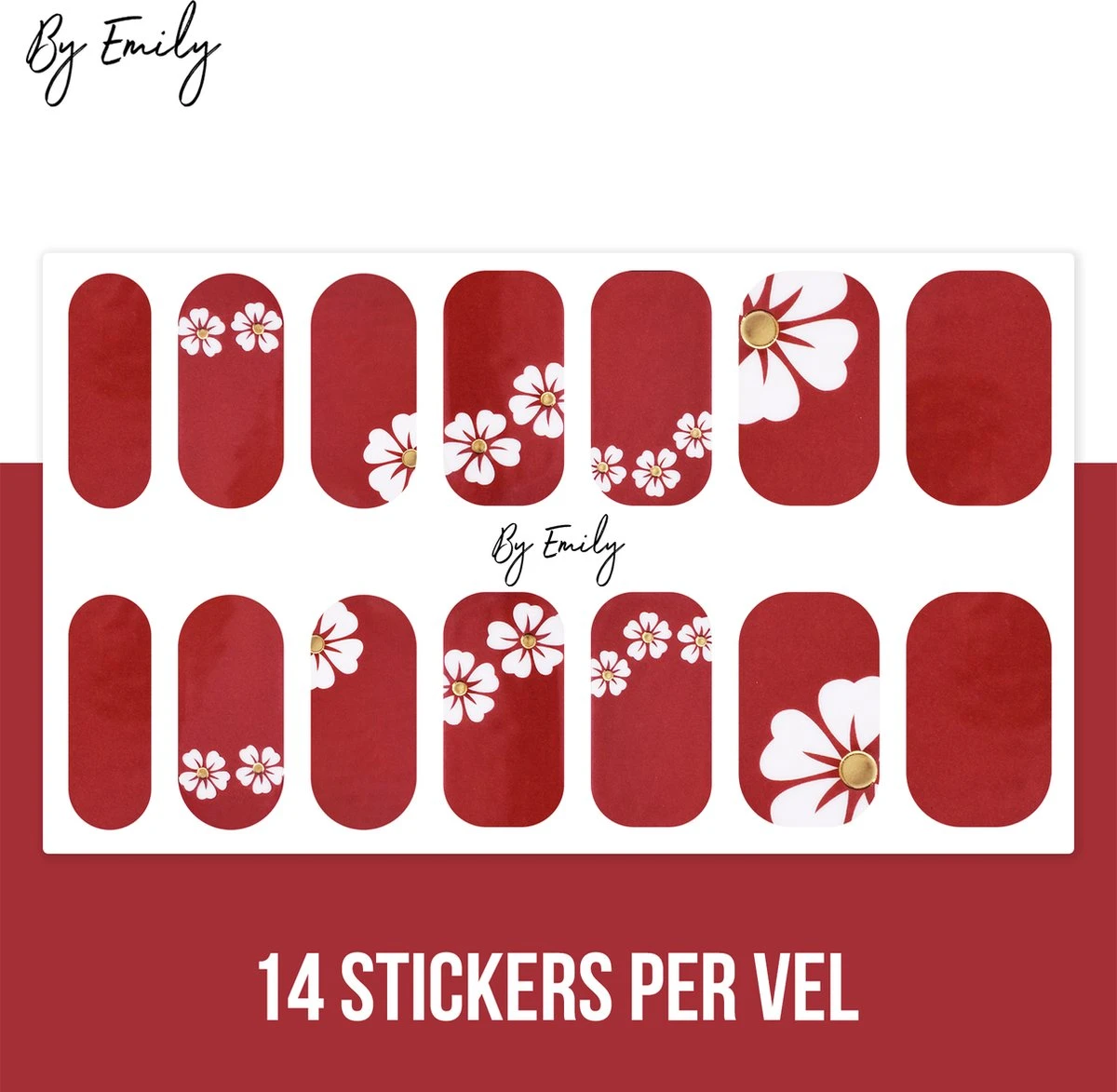 By Emily - Nagel Wrap - Flowery & Red | 14 Stickers Per Vel | Nail Wrap | Nail Art | Trendy | Design | Nagellakvrij | Eenvoudig | Nagel Art | Nagel Wrap | Nagel Stickers | Folie | Zelfklevend | Sjablonen 6 By Emily - Nagel Wrap - Flowery & Red | 14 Stickers Per Vel | Nail Wrap | Nail Art | Trendy | Design | Nagellakvrij | Eenvoudig | Nagel Art | Nagel Wrap | Nagel Stickers | Folie | Zelfklevend | Sjablonen - Afbeelding 4
