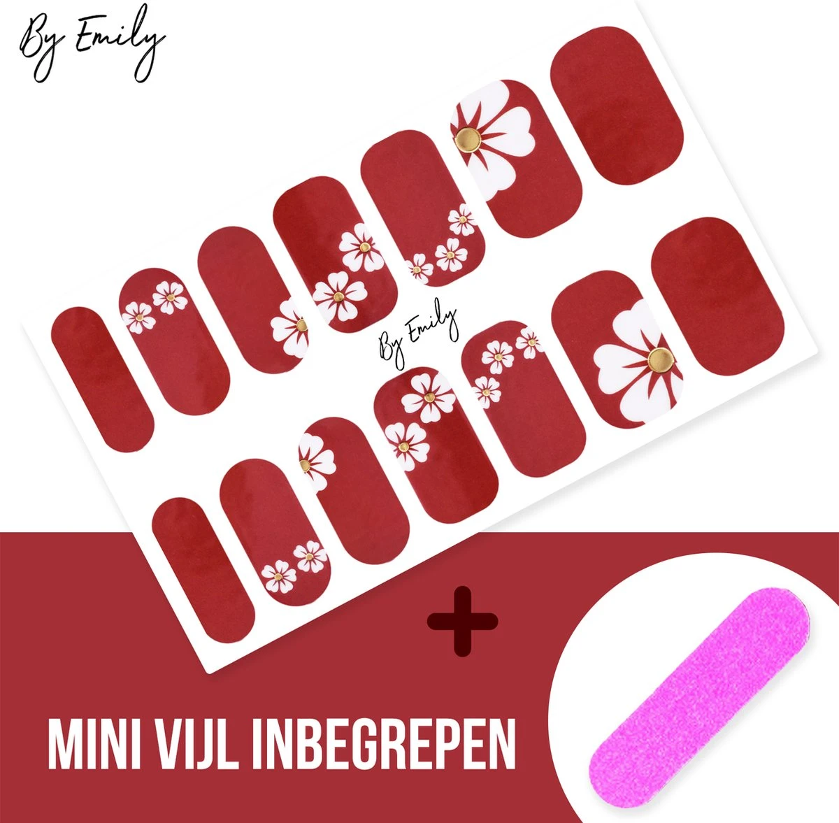 By Emily - Nagel Wrap - Flowery & Red | 14 Stickers Per Vel | Nail Wrap | Nail Art | Trendy | Design | Nagellakvrij | Eenvoudig | Nagel Art | Nagel Wrap | Nagel Stickers | Folie | Zelfklevend | Sjablonen 5 By Emily - Nagel Wrap - Flowery & Red | 14 Stickers Per Vel | Nail Wrap | Nail Art | Trendy | Design | Nagellakvrij | Eenvoudig | Nagel Art | Nagel Wrap | Nagel Stickers | Folie | Zelfklevend | Sjablonen - Afbeelding 3