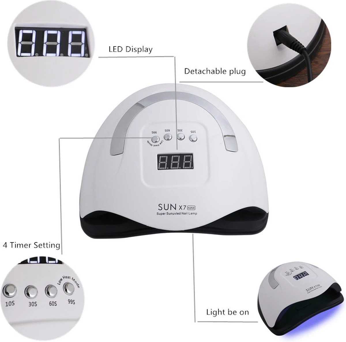 Professionele 180W LED Nageldroger Lamp - Gel Nagel Droger - 180W De Sterkste Nagellamp Op De Markt - Geschikt Voor Elke Nagel, Sneller Droger Voor Gel Polish Nail Apparatuur Automatische Sensor Nail Art Gereedschap Voor Vingernagel En Teennagel 7 Professionele 180W LED Nageldroger Lamp - Gel Nagel Droger - 180W De Sterkste Nagellamp Op De Markt - Geschikt Voor Elke Nagel, Sneller Droger Voor Gel Polish Nail Apparatuur Automatische Sensor Nail Art Gereedschap Voor Vingernagel En Teennagel - Afbeelding 5