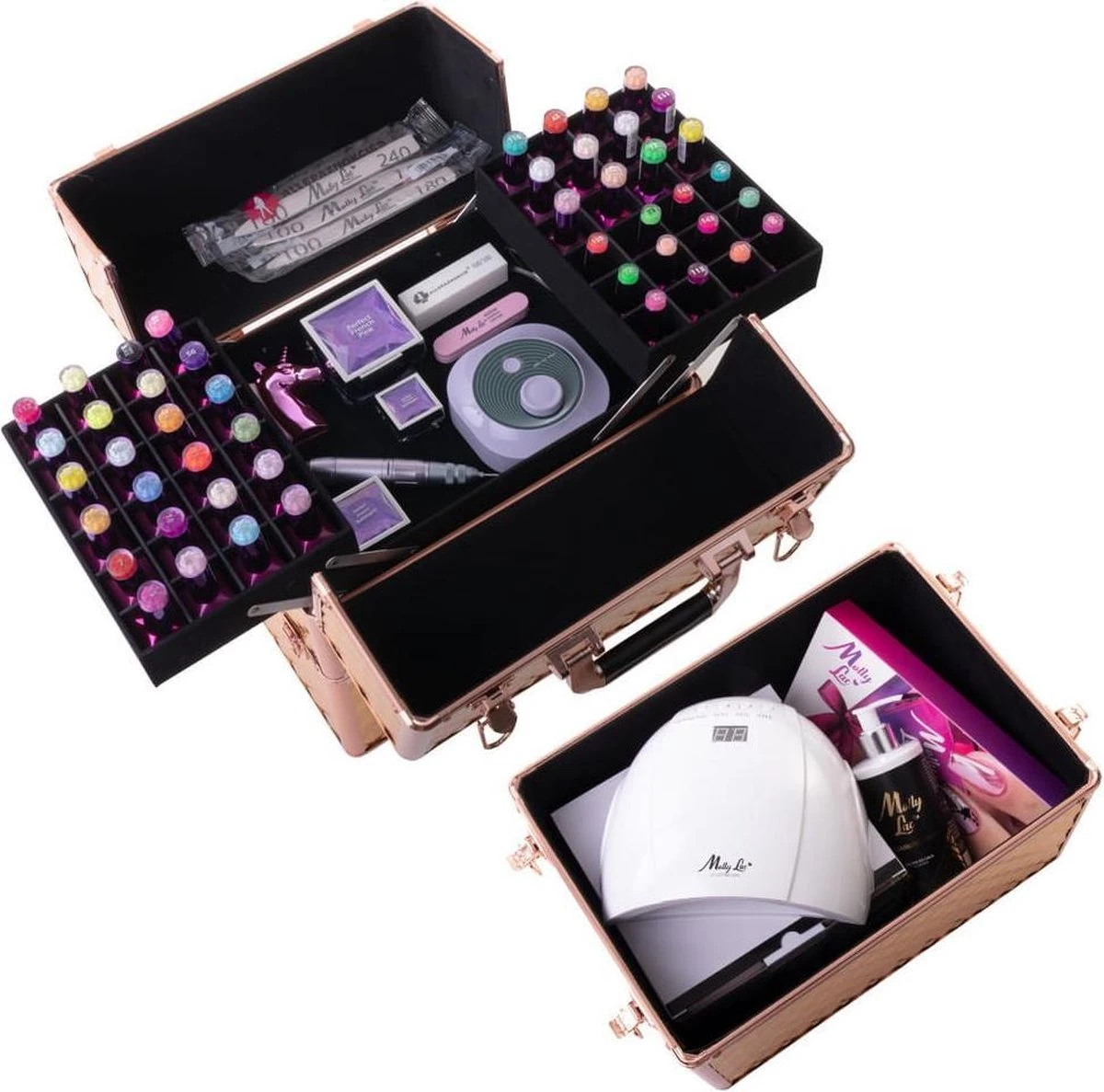 Koffer Groot Holo/Golden Rose XXL Met Opbergvakken 6 Koffer Groot Holo/Golden Rose XXL Met Opbergvakken - Afbeelding 4