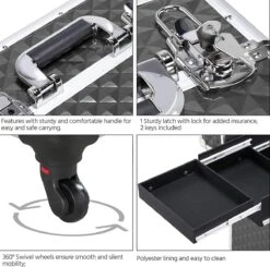 Monkey's Aluminium Kapperskoffer - Zwart - Beauty Case - Cosmeticakoffer - Make-upkoffer - Trolley - 360 Graden Wielen - 34 X 24 X 55.5 Cm 13 Monkey's Aluminium Kapperskoffer - Zwart - Beauty Case - Cosmeticakoffer - Make-upkoffer - Trolley - 360 Graden Wielen - 34 X 24 X 55.5 Cm -Cosmeticawinkel 1200x1190 6