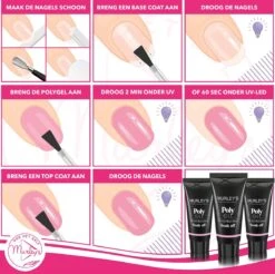 Murley’s Polygel Kit 3x 30ml Acryl Gellak - Gelnagels - Gel Polish Kunstnagels - Gelnagellak - Perfect Gelakte Nagels 12 Murley’s Polygel Kit 3x 30ml Acryl Gellak - Gelnagels - Gel Polish Kunstnagels - Gelnagellak - Perfect Gelakte Nagels -Cosmeticawinkel 1200x1195 19