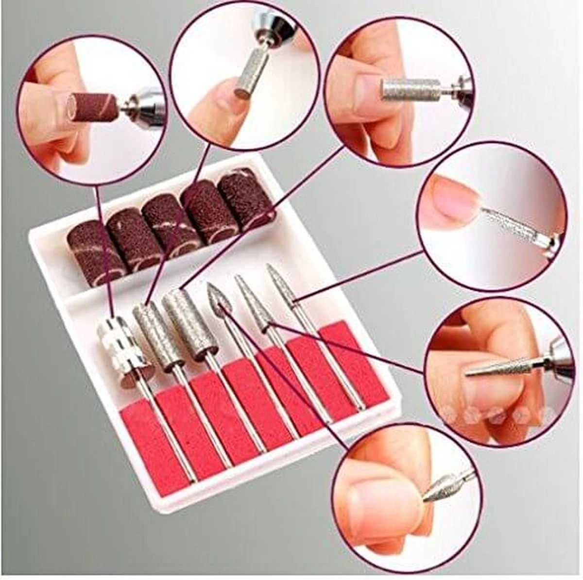 Merkloos Elektrische Nagelvijl Manicure Pedicure Tool Machine 6 Bits, Professionele Nagelfrees Machine Set; Mercedes2000 - Multistrobe 5 Merkloos Elektrische Nagelvijl Manicure Pedicure Tool Machine 6 Bits, Professionele Nagelfrees Machine Set; Mercedes2000 - Multistrobe - Afbeelding 3