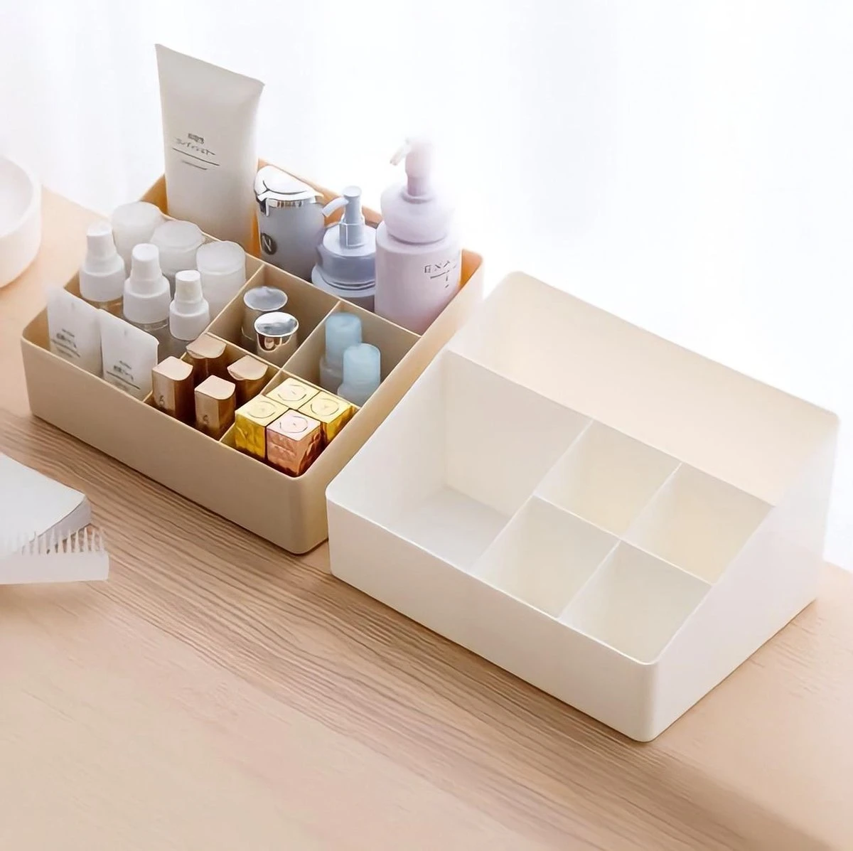 Merkloos Make-Up Organizers - Opbergdoos - Cosmetica - Beige - Sieraden - Nagelak - Make Up Organizer - Make Up Organizers 8 Merkloos Make-Up Organizers - Opbergdoos - Cosmetica - Beige - Sieraden - Nagelak - Make Up Organizer - Make Up Organizers - Afbeelding 7
