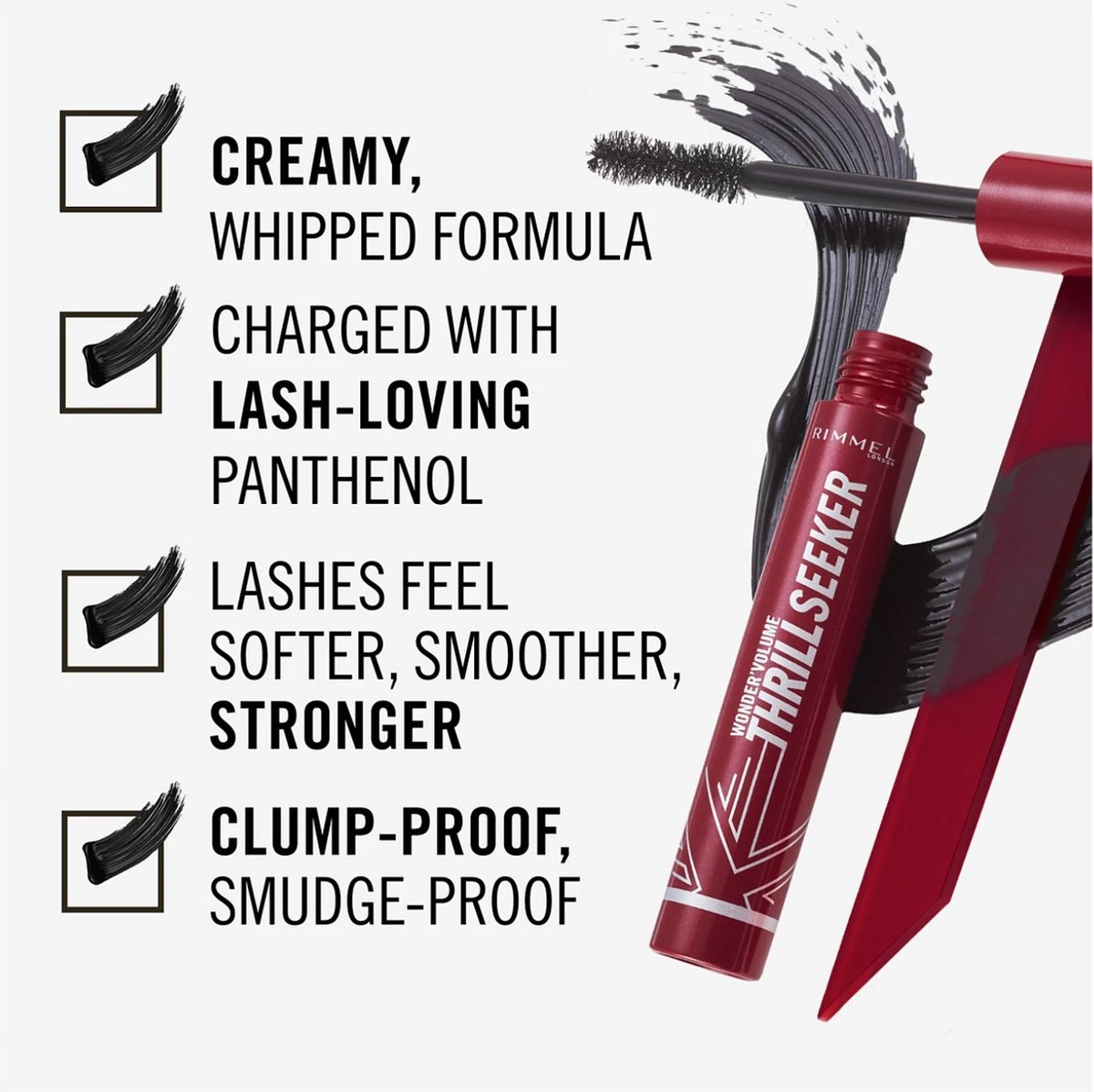 Rimmel London Wonder'Volume Thrill Seeker Mascara - 001 Extreme Black 5 Rimmel London Wonder'Volume Thrill Seeker Mascara - 001 Extreme Black - Afbeelding 3