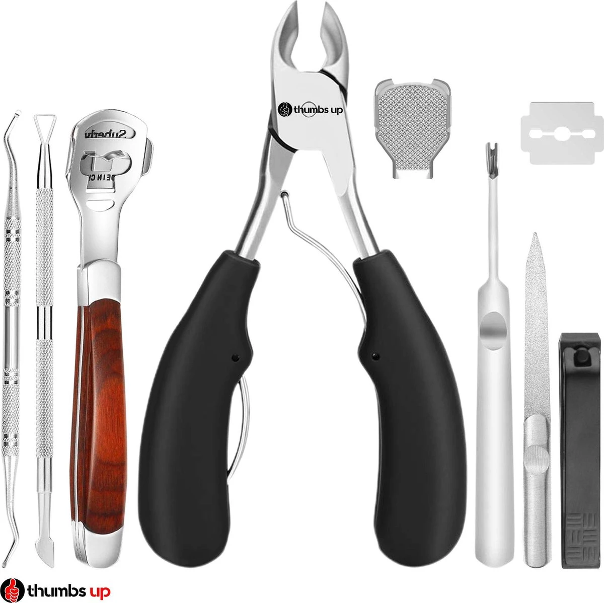Thumbs Up 7-Delige Nagel Set - Ingegroeide Teennagel - Nageltang - Teennagelknipper - Nagelknipper Set - Zwart 3 Thumbs Up 7-Delige Nagel Set - Ingegroeide Teennagel - Nageltang - Teennagelknipper - Nagelknipper Set - Zwart