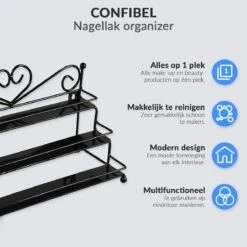 Confibel Nagellak Organizer - Nagellak Flesjes Houder - Essentiële Oliën Organizer - Rek Voor Flesjes - Wanddecoratie - Zwart 21 Confibel Nagellak Organizer - Nagellak Flesjes Houder - Essentiële Oliën Organizer - Rek Voor Flesjes - Wanddecoratie - Zwart -Cosmeticawinkel 1200x1200 1010