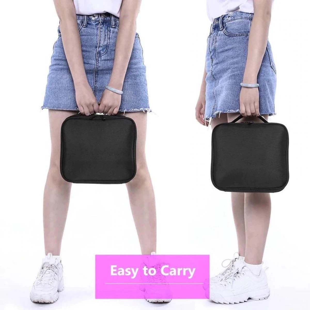 Cosmetica Koffer - Make-up Koffer Met Verstelbare Vakken - Visagie En Nagelstyliste Beauty Koffer - 26x23x9CM 14 Cosmetica Koffer - Make-up Koffer Met Verstelbare Vakken - Visagie En Nagelstyliste Beauty Koffer - 26x23x9CM - Afbeelding 12