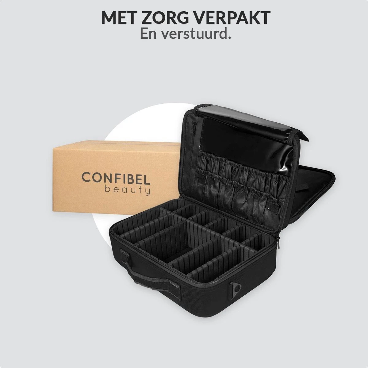 Cosmetica Koffer - Make-up Koffer Met Verstelbare Vakken - Visagie En Nagelstyliste Beauty Koffer - 40x30x14CM 9 Cosmetica Koffer - Make-up Koffer Met Verstelbare Vakken - Visagie En Nagelstyliste Beauty Koffer - 40x30x14CM - Afbeelding 7