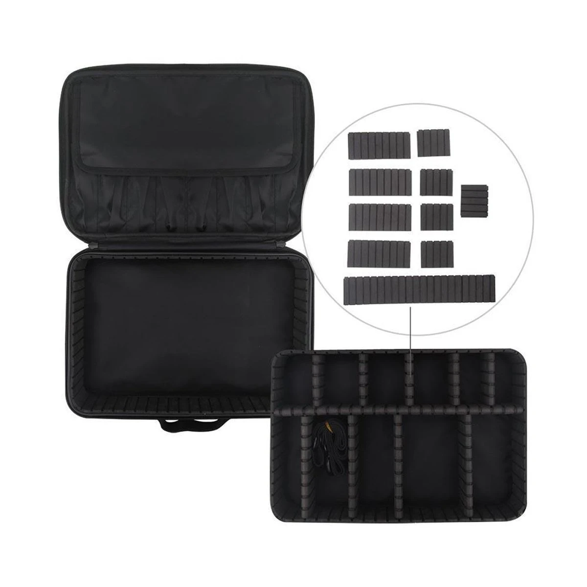 Cosmetica Koffer - Make-up Koffer Met Verstelbare Vakken - Visagie En Nagelstyliste Beauty Koffer - 40x30x14CM 14 Cosmetica Koffer - Make-up Koffer Met Verstelbare Vakken - Visagie En Nagelstyliste Beauty Koffer - 40x30x14CM - Afbeelding 12