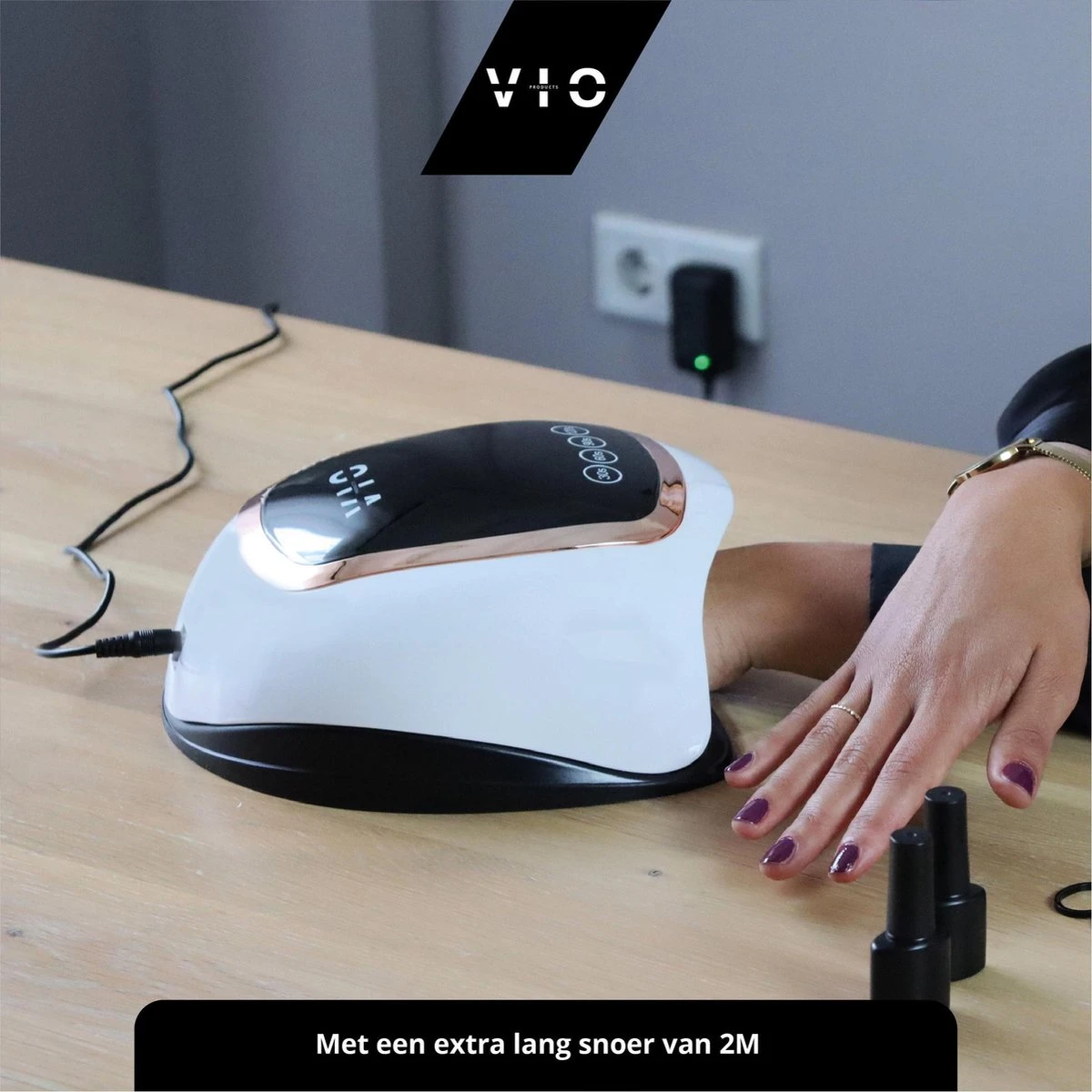 VIO V1 Nageldroger Voor Gellak Met 2M Lang Snoer - Manicure En Pedicure - Krachtige 168 Watt UV Lampen - Nagelstudio 5 VIO V1 Nageldroger Voor Gellak Met 2M Lang Snoer - Manicure En Pedicure - Krachtige 168 Watt UV Lampen - Nagelstudio - Afbeelding 3