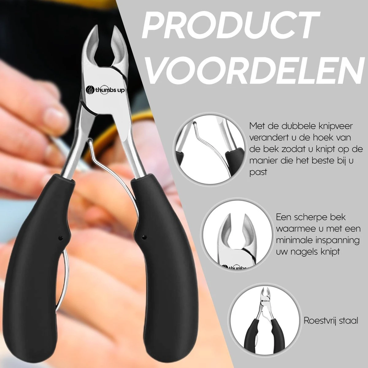 Thumbs Up 7-Delige Nagel Set - Ingegroeide Teennagel - Nageltang - Teennagelknipper - Nagelknipper Set - Zwart 4 Thumbs Up 7-Delige Nagel Set - Ingegroeide Teennagel - Nageltang - Teennagelknipper - Nagelknipper Set - Zwart - Afbeelding 2