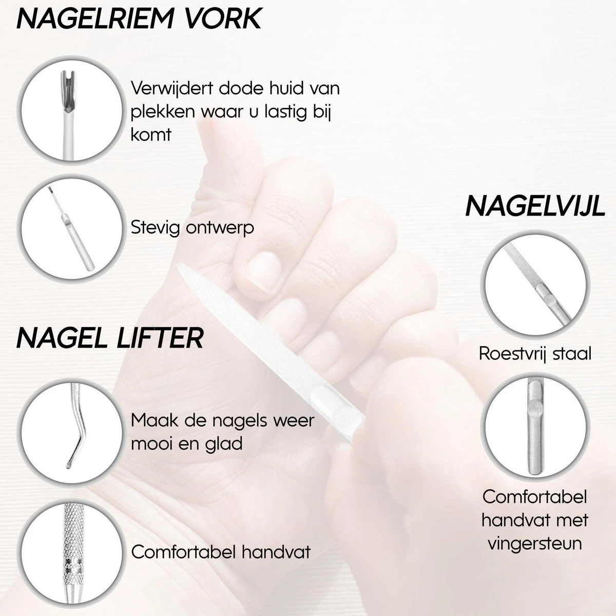Thumbs Up 7-Delige Nagel Set - Ingegroeide Teennagel - Nageltang - Teennagelknipper - Nagelknipper Set - Zwart 7 Thumbs Up 7-Delige Nagel Set - Ingegroeide Teennagel - Nageltang - Teennagelknipper - Nagelknipper Set - Zwart - Afbeelding 5