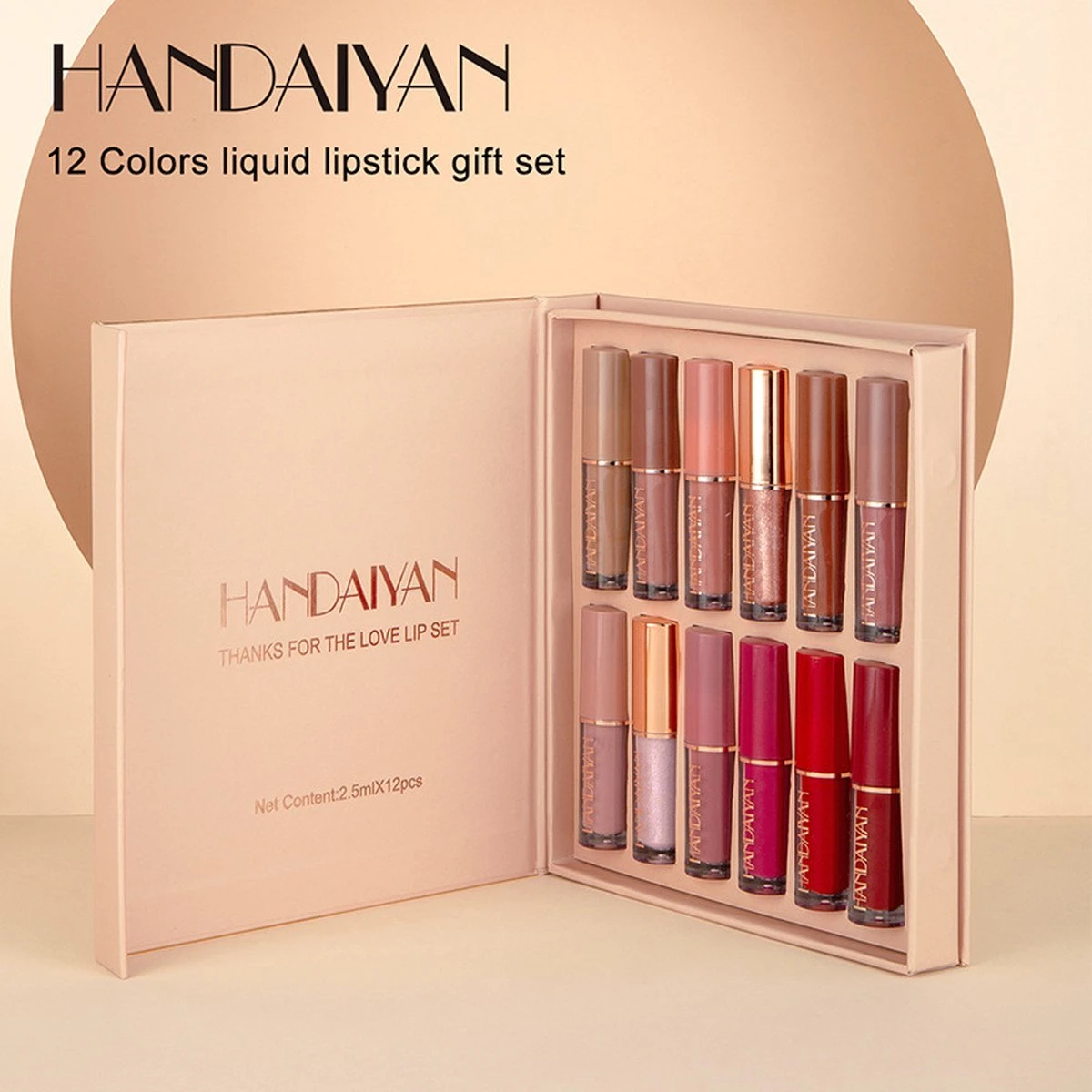 HANDAIYAN | Set Van 12 | Liquid Lipsticks | Matte Lippenstift | Vloeibare Lippenstift | Waterproof | Make Up Set | Geschenkset | Giftset | Lipstick | Lippenstift | Lipgloss 3 HANDAIYAN | Set Van 12 | Liquid Lipsticks | Matte Lippenstift | Vloeibare Lippenstift | Waterproof | Make Up Set | Geschenkset | Giftset | Lipstick | Lippenstift | Lipgloss